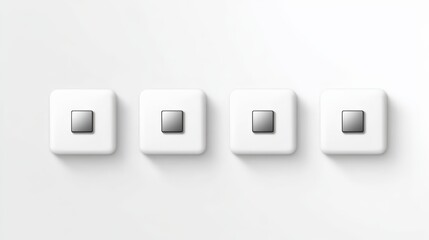 Minimalist White Light Switches on Clean Wall