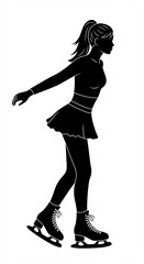 girl on skates vector 