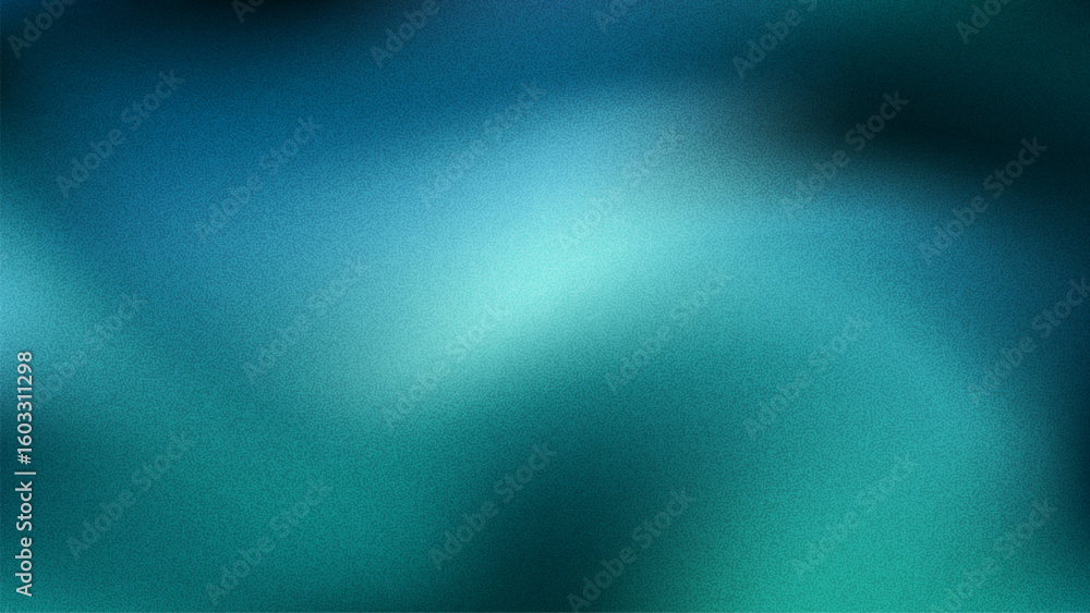 Poster grainy teal and blue abstract background with noise texture. gradient color pattern for art projects