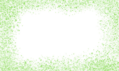 Green vignette of splashes or smoke on transparent background.