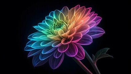 Neon Rainbow Flower