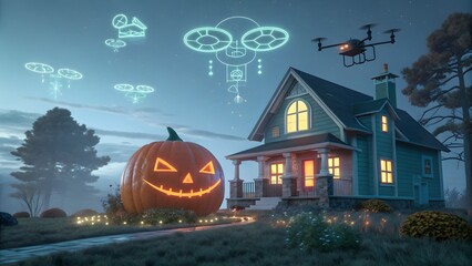 Halloween House With Drones And