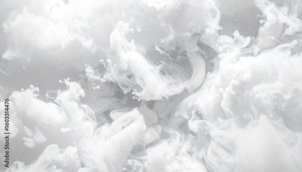 Poster abstract white ink flowing through water background in dynamic motion effect