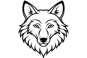 Striking Black and White Illustration of a Wolf Head Graphic Art