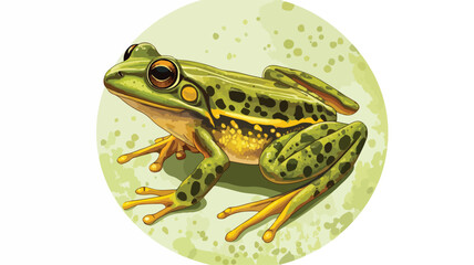 Obraz premium Circular Composition with Spotted Frog
