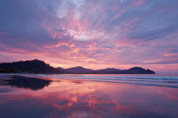 Fototapeta premium captivating sunsets across diverse countries focusing on tranquil ocean views in pacific