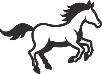 Horse Running Outline Illustration in Minimal Line Art Style