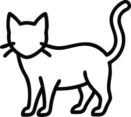 Minimal Cat Outline Drawing in Simple Line Art Style