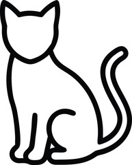 Minimal Cat Outline Drawing in Simple Line Art Style