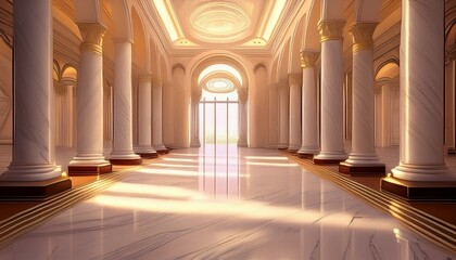 Obraz premium marble colonnaded hall light and spacious