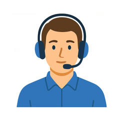 Customer Support Agent Icon Friendly Professional with Headset for Call Center Help Desk and Online Assistance Services