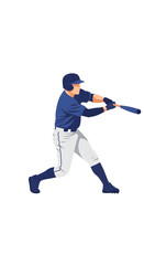 Obraz premium Baseball player swinging bat hitting ball action isolated on white background