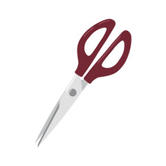 Crafting Scissors with Silver Blades and Red Grip