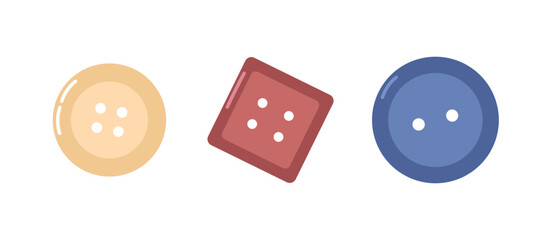 Minimalist Button Icons for Sewing and Craft Projects
