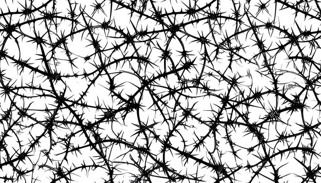 Abstract thorns pattern on white background