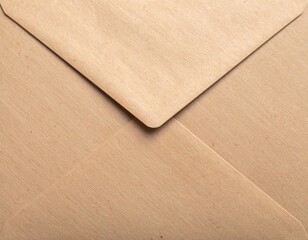 Close Up of a Simple Brown Kraft Envelope Revealing Detailed Paper Texture