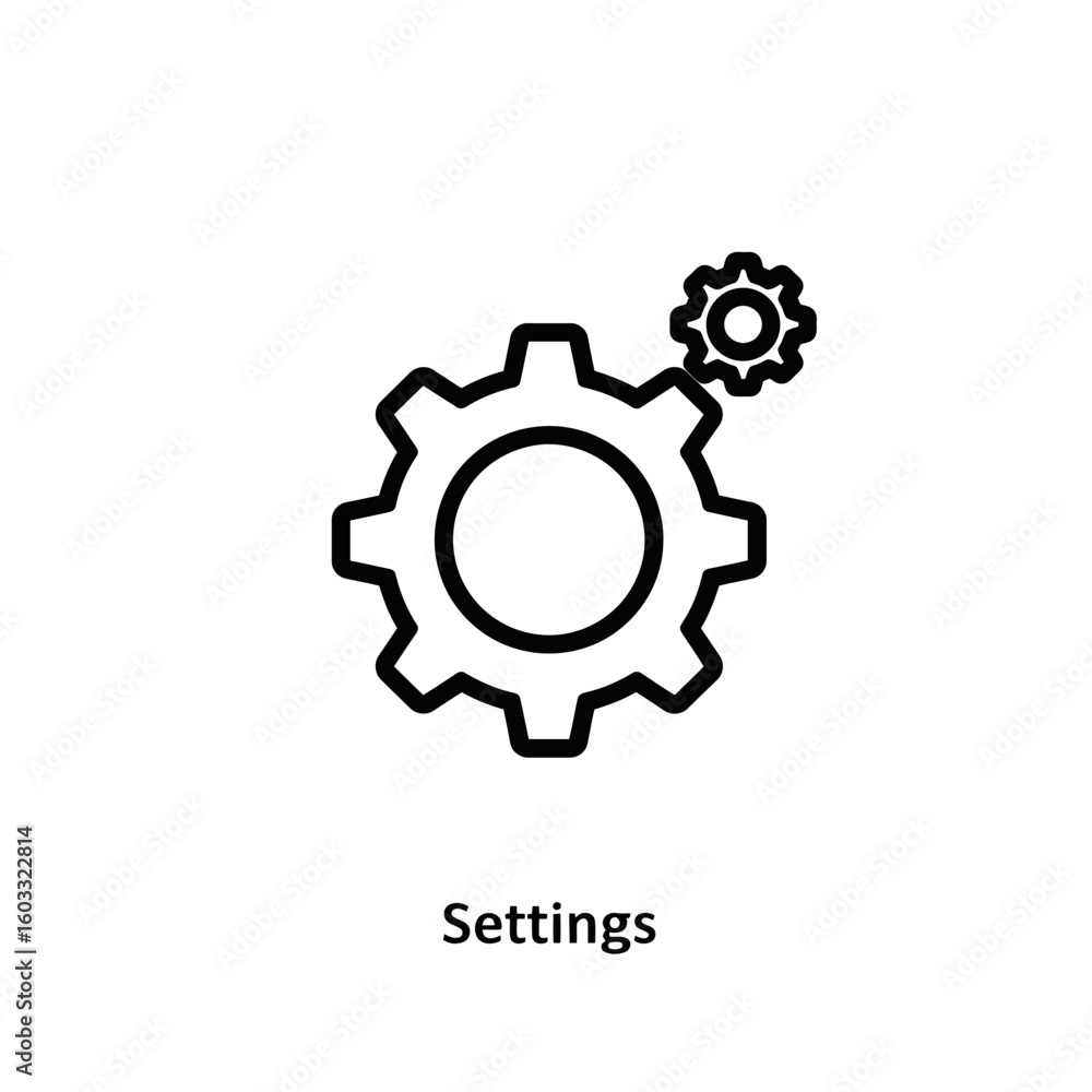 Poster settings icon with gears configuration symbol options menu and preferences sign