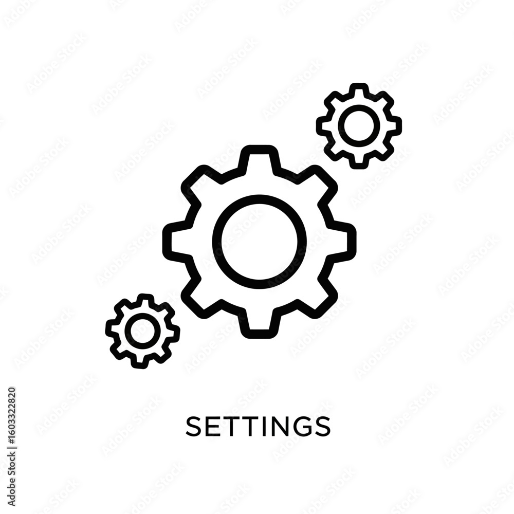 Poster settings icon with gears configuration symbol options menu and preferences sign