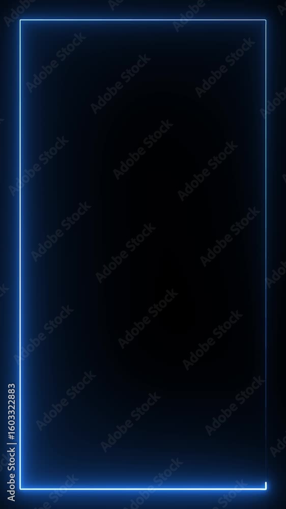 Aufkleber vertical rectangular neon frame. glowing neon rectangles - abstract background. neon border frame. e