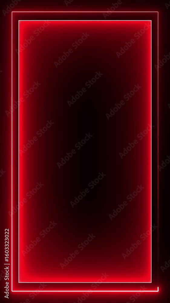 Aufkleber vertical rectangular neon frame. glowing neon rectangles - abstract background. neon border frame. e