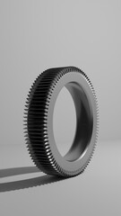 Gear rests on the clean white surface