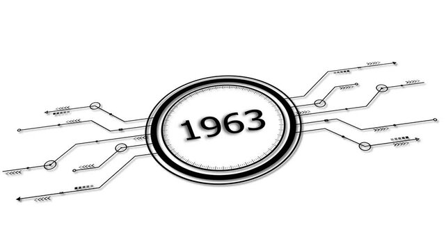 1963 Digital Clock Futuristic Interface Design Abstract Concept Time Technology Circuitry