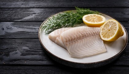 seeteufel filet fisch roh mit dill und zitrone
