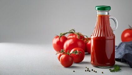 tomaten ketchup in einer flasche aus glas