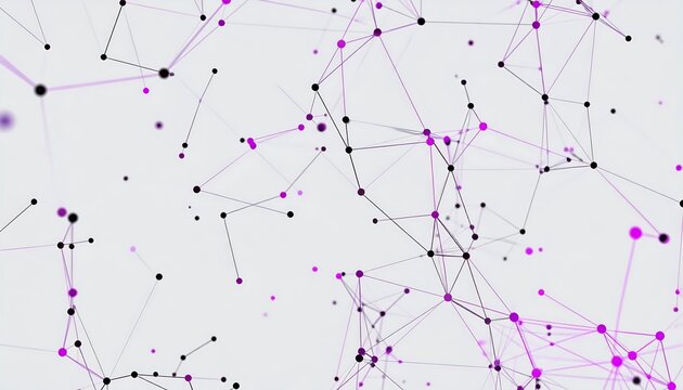 Abstract network of interconnected points and lines