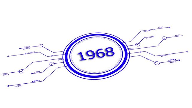 1968 Digital Tech Design Blue Futuristic Interface Concept Abstract Background Circuitry Lines