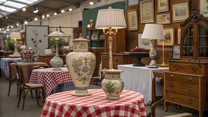 Antique Lamps and Home Decor at Market
