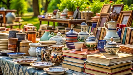 Antique Collectibles at Outdoor Market