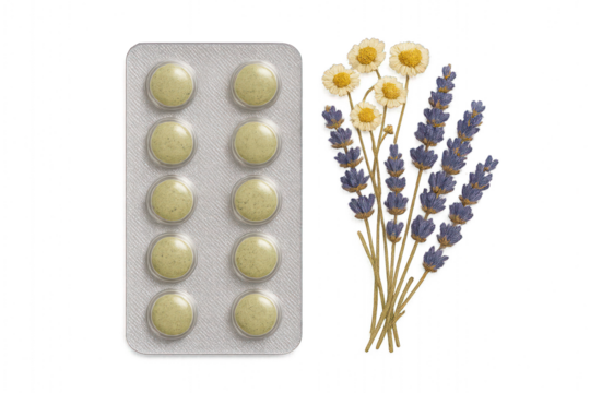 Blister Pack with Herbal Pills and Dried Flowers – Transparent PNG