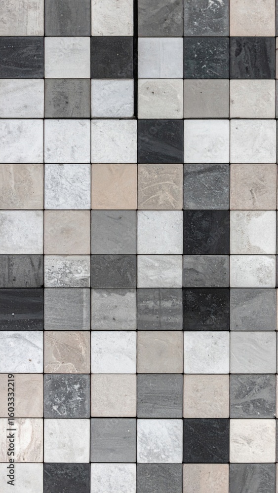 Poster abstract tile pattern with gray tones mosaic square texture and geometric design