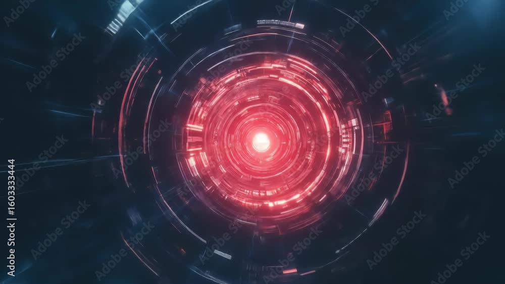 Poster generic tunnel with red and blue lights futuristic technology concept and sci-fi abstract. glowing c