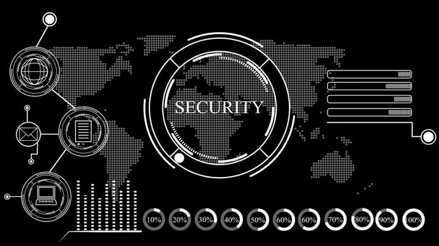 Cyber security data protection business technology privacy concept. security data protection technology privacy concept. 4k video map background .