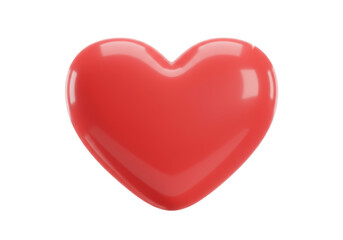 Isolated Glossy Red Heart Symbol of Love