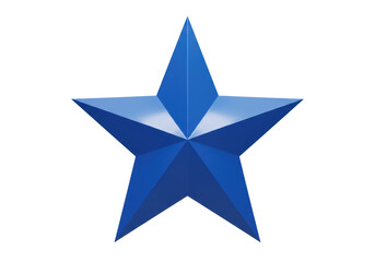 Fototapeta premium Isolated Blue Star Shape 3D Render