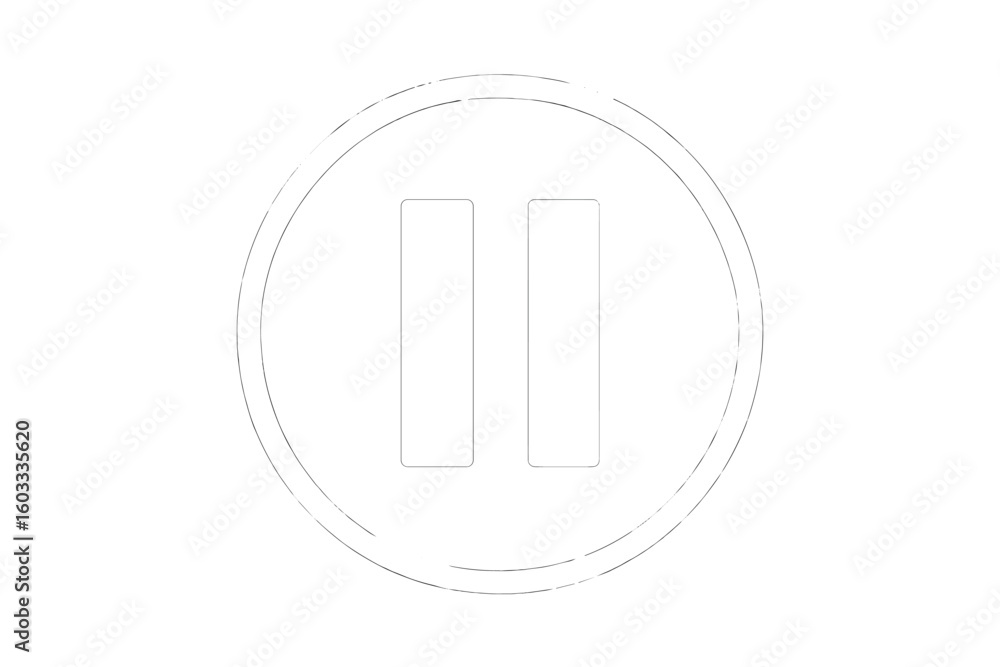 Poster pause button vector icon for media player user interface. simple line art symbol for web, app, and v