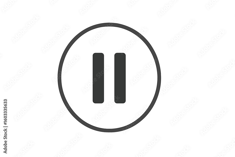 Poster pause button vector icon. media player user interface element. simple flat line symbol for web, app,