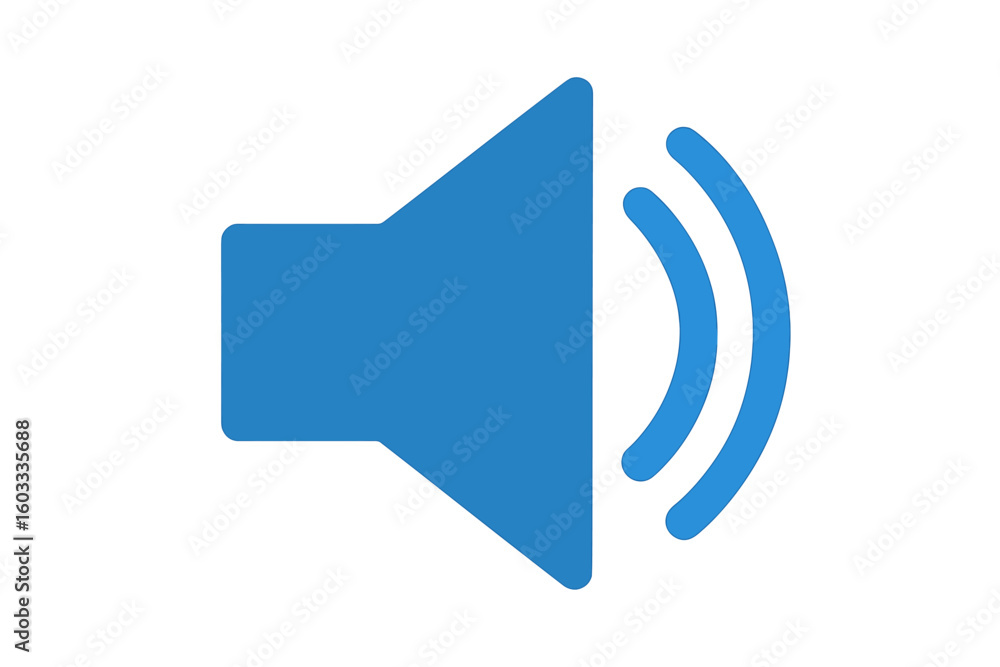 Aufkleber sound icon vector. blue speaker volume symbol for audio. music media player button. simple graphic f