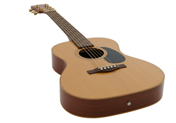 Fototapeta premium Isolated Acoustic Guitar with Wooden Finish