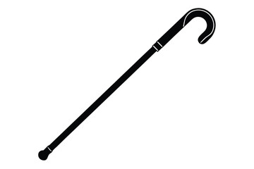 cane  walking stick  vector icon illustration