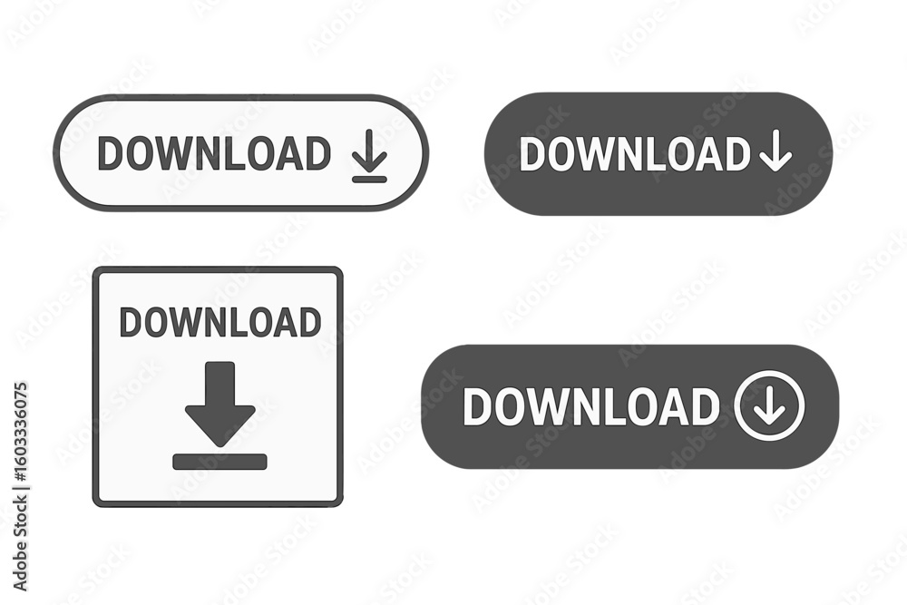 Poster download button set. vector illustration for web design. ui ux interface element. call to action cta