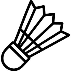 Badminton shuttlecock outline icon vector