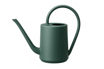 Green watering can isolated on transparent background, perfect for watering plants and gardening activities