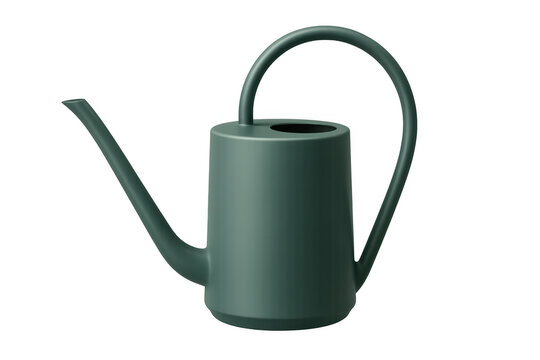 Green watering can isolated on transparent background, perfect for watering plants and gardening activities