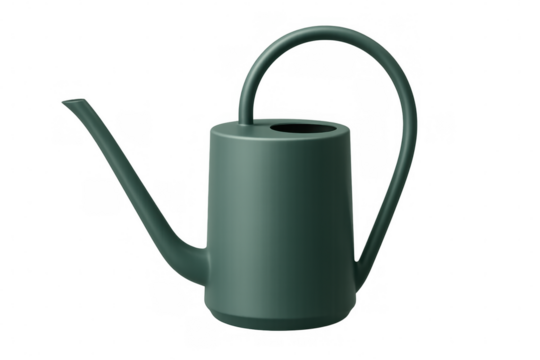 Green watering can isolated on transparent background, perfect for watering plants and gardening activities
