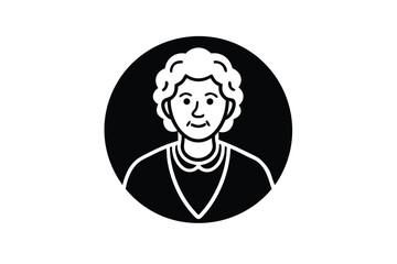 elderly woman vector icon illustration