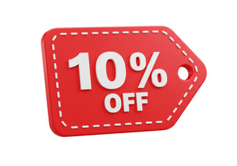 Isolated Ten Percent Off Tag Discount